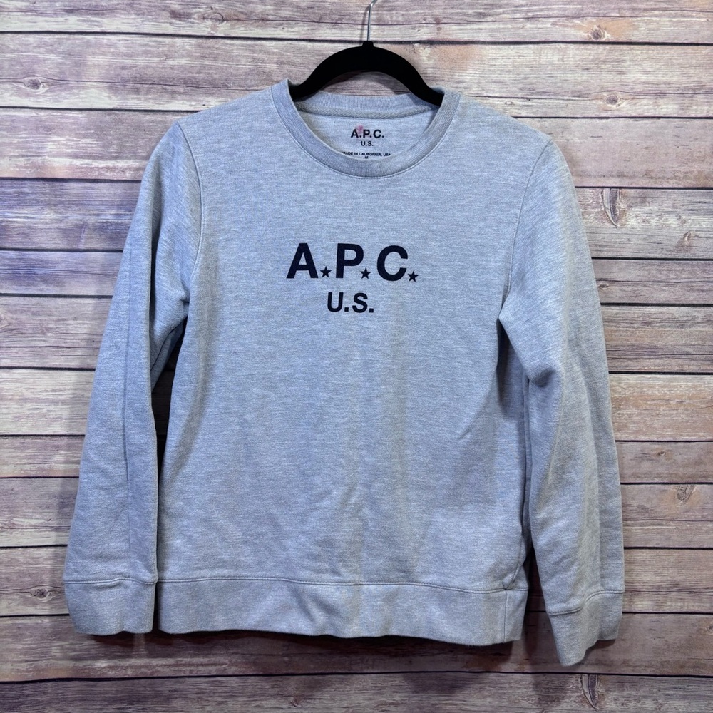 APC Spellout Sweatshirt Gray Size Medium Crewneck